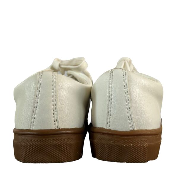 J Crew Crewcuts Sneaker Shoes Boys 11 White Faux Leather Court Lace Up - Picture 11 of 16